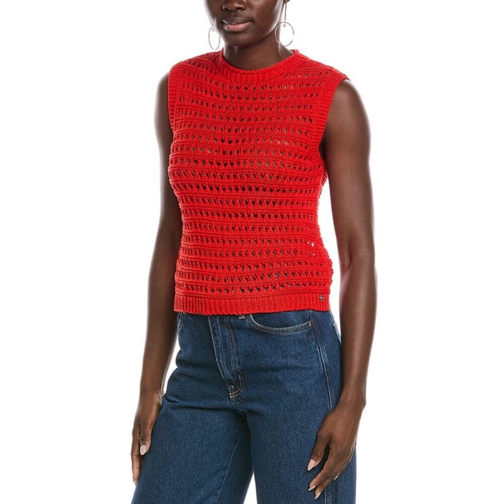 Marc Cain Womens  Knit Sweater Top, Red